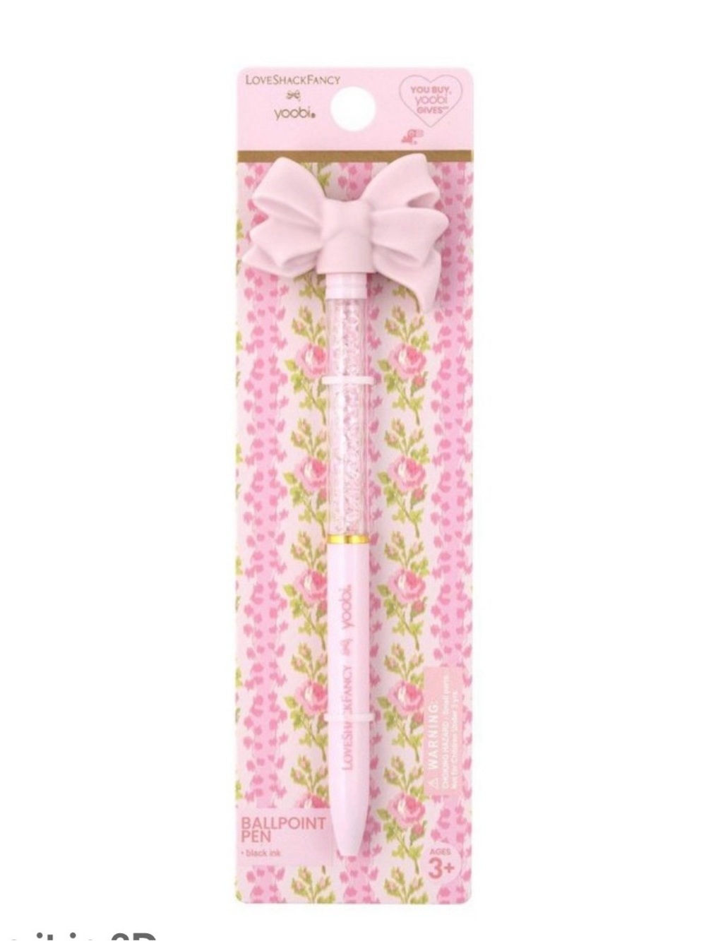 LoveShackFancy Pink Bow Ballpoint Pen